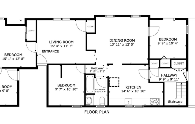 3 beds, 1 bath, 1,296 sqft, $3,400, Unit 3