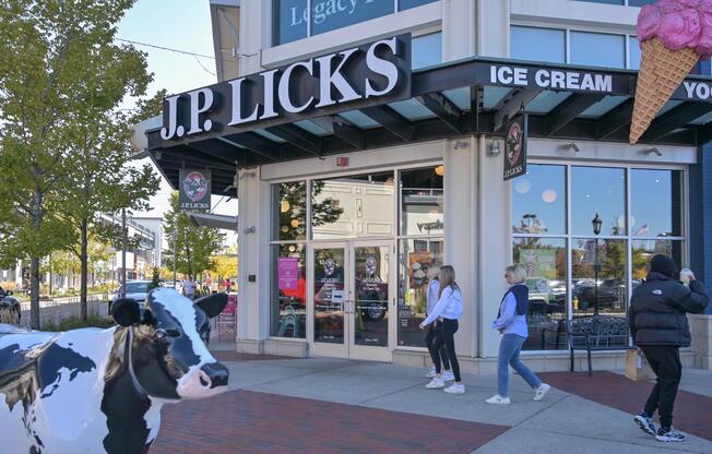 J.P. Licks at Legacy Place serves up local ice cream favorites, making it an easy destination for sweet treats and casual outings near The Avens at Dedham.