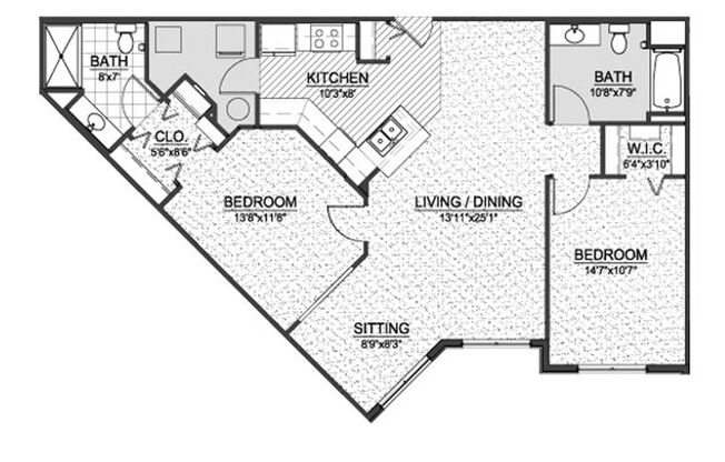 2 beds, 2 baths, 1,160 sqft, $2,075, Unit 545
