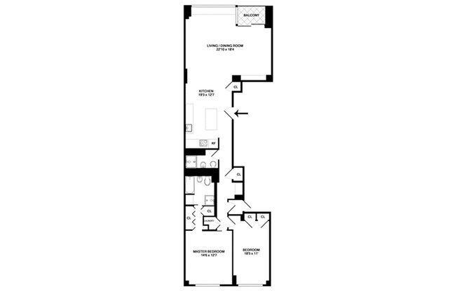 2 beds, 2 baths, $15,000, Unit 14N