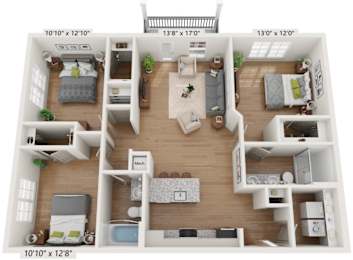 3 beds, 2 baths, 1,300 sqft, $1,458