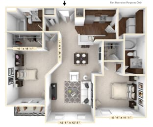2 beds, 2 baths, 1,096 sqft, $1,787