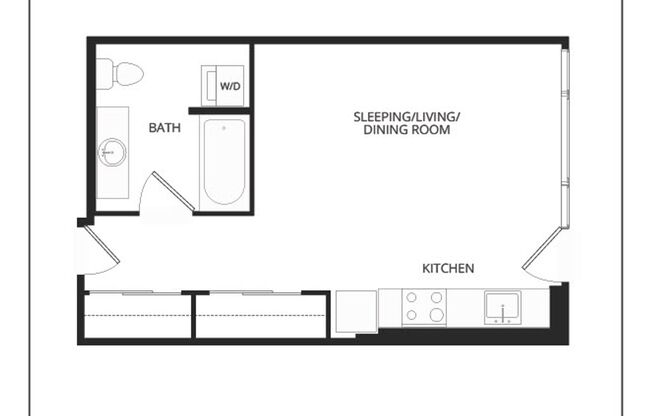 Studio, 1 bath, 454 sqft, $1,650, Unit 210