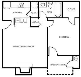 1 bed, 1 bath, 620 sqft, $1,181