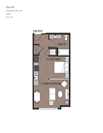 Studio, 1 bath, 512 sqft, $1,900