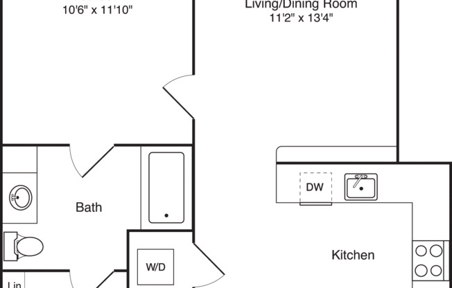 1 bed, 1 bath, 632 sqft, $1,300, Unit 285