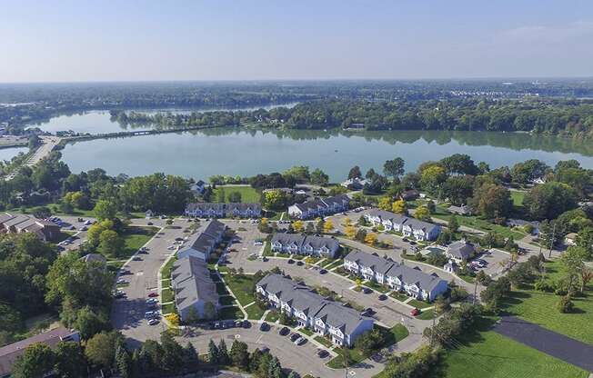 Ariel View of the Green Meadows Apartment Community