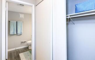 a door with a window sink and mirror