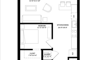 1 bed, 1 bath, 587 sqft, $1,450, Unit 210