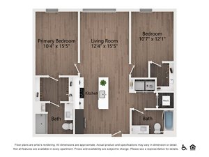2 beds, 2 baths, 1,038 sqft, $2,075