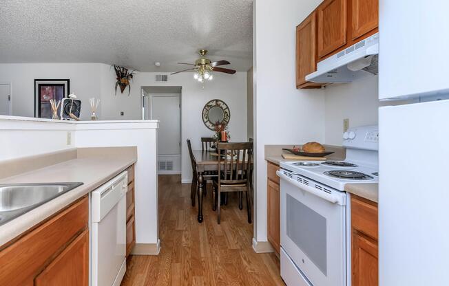 kitchen with wooden floors