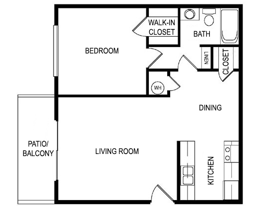 1 bed, 1 bath, 680 sqft, $800