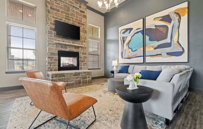 Community Room with Fireplace