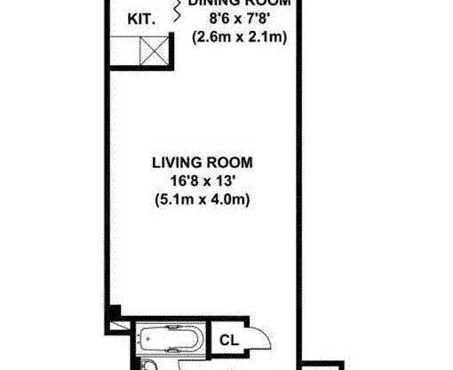 Studio, 1 bath, 400 sqft, $2,950, Unit 2-K