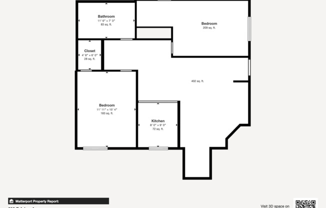 2 beds, 1 bath, 1,050 sqft, $1,050, Unit 203-302F
