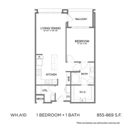 1 bed, 1 bath, 855 sqft, $2,136