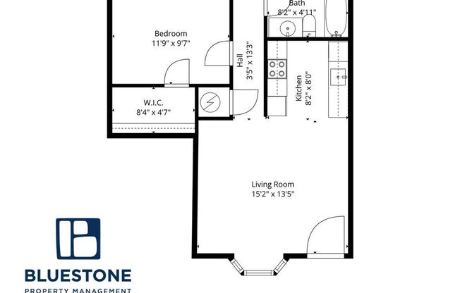 1 bed, 1 bath, 420 sqft, $1,195, Unit 12B