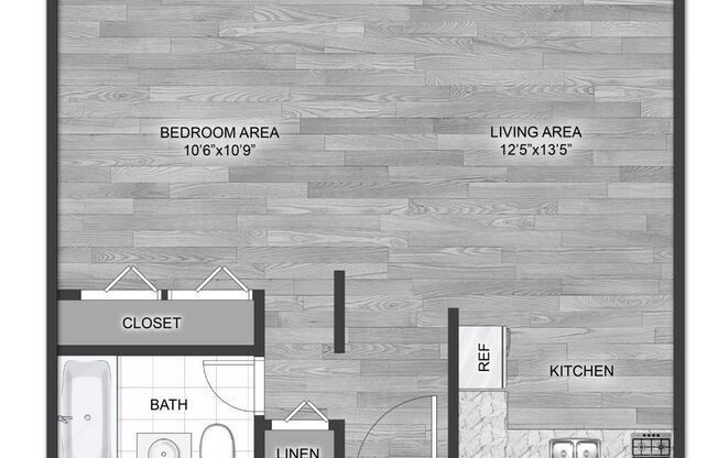 Studio, 1 bath, 450 sqft, $1,020