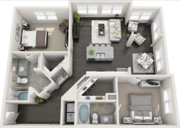 2 beds, 2 baths, 1,293 sqft, $2,663