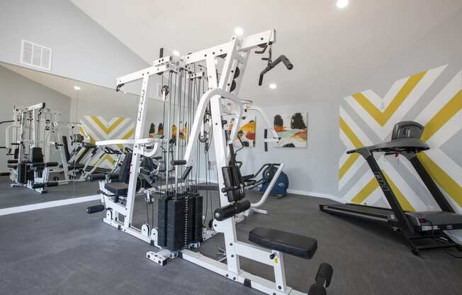 Gym and fitness equipment at Villas Del Cielo Aprartments in Albuquerque New Mexico October 2020