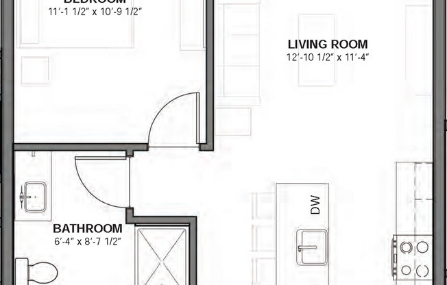 1 bed, 1 bath, 631 sqft, $1,350