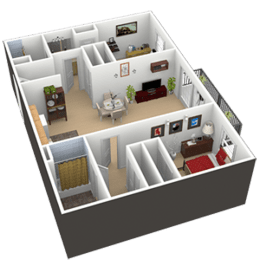 2 beds, 2 baths, 1,100 sqft, $1,288