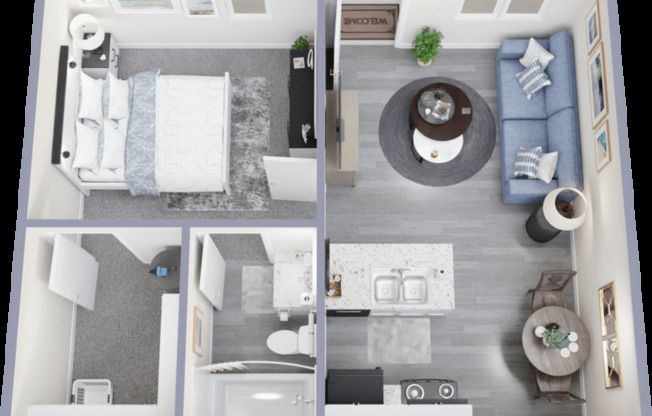 1 bed, 1 bath, 476 sqft, $695