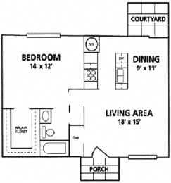 1 bed, 1 bath, 670 sqft, $1,130