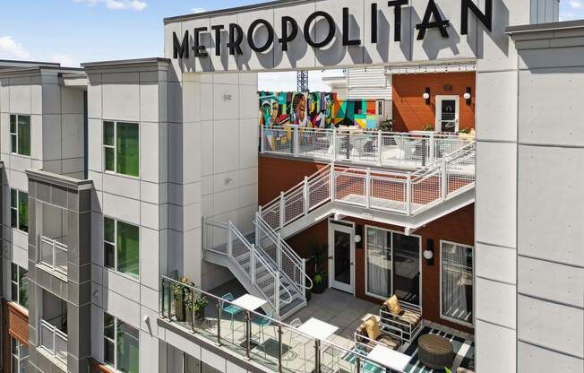 a rendering of the metropolish sign on the side of a building