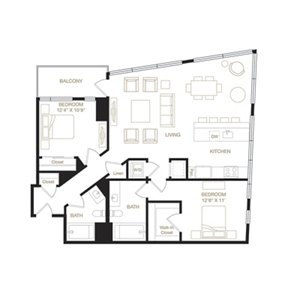 2 beds, 2 baths, 1,125 sqft, $4,900