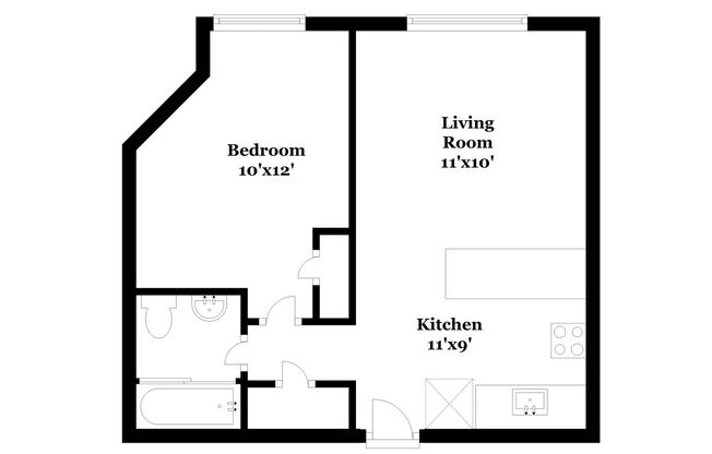 1 bed, 1 bath, 383 sqft, $1,699, Unit 1309-4