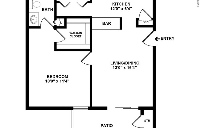 1 bed, 1 bath, 629 sqft, $965