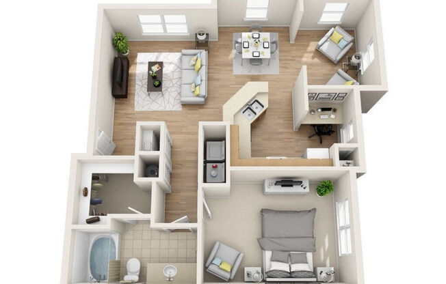 1 bed, 1 bath, 856 sqft, $1,288