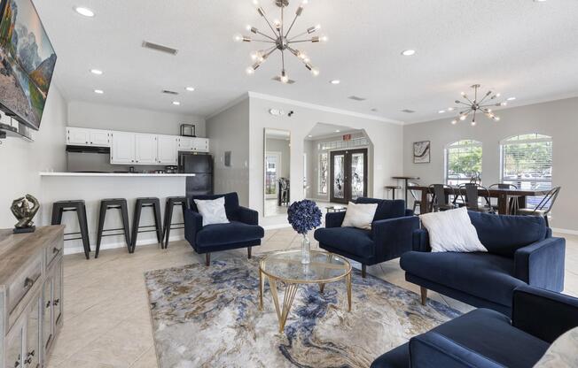 a living room filled with lots of furniture