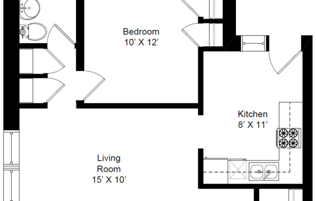 1 bed, 1 bath, 450 sqft, $1,995, Unit 520-G1