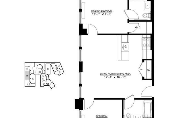 2 beds, 2 baths, 729 sqft, $7,000, Unit 3M