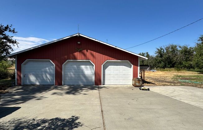 West Valley 3 bedroom country home with 3 bay shop