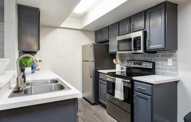 our apartments offer a modern kitchen with stainless steel appliances