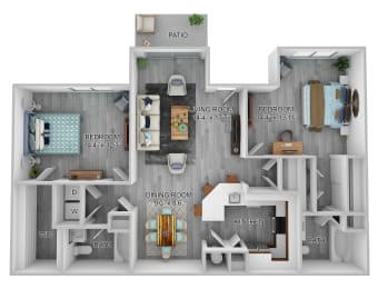 2 beds, 2 baths, 1,194 sqft, $2,978