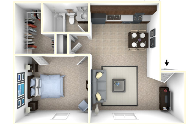 1 bed, 1 bath, 550 sqft, $1,399, Unit 808-11-304E