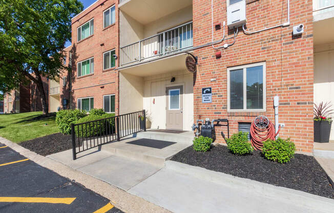 This is photo of the resident services office entrance at Aspen Village Apartments in the Westwood neighborhood of Cincinnati, OH.