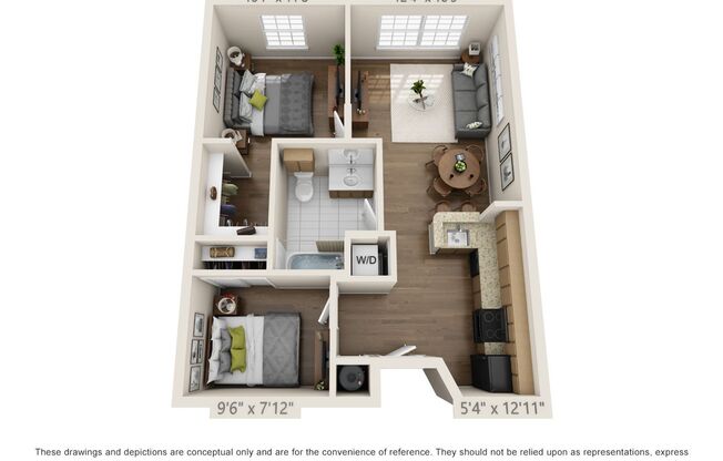 2 beds, 1 bath, 724 sqft, $2,295, Unit 117