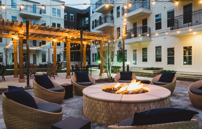 Fire pit with lounge seating