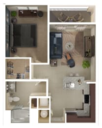 1 bed, 1 bath, 718 sqft, $1,948