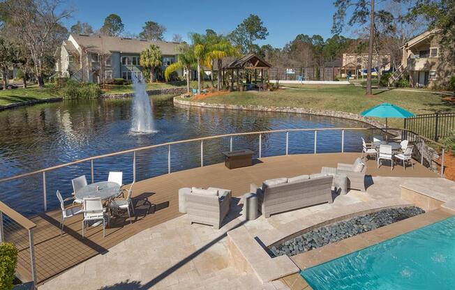 Relax and enjoy fresh air and water views on our sundeck at Creekfront at Deerwood, Florida, 32256