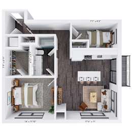 1 bed, 1 bath, 992 sqft, $1,916