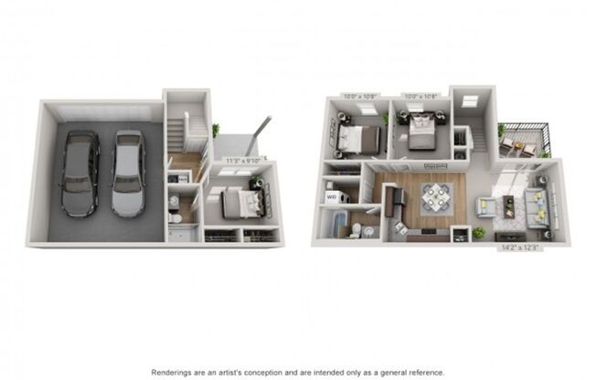 3 beds, 2 baths, 1,225 sqft, $1,700, Unit 408