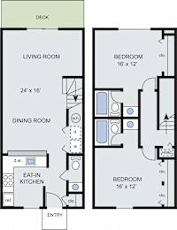 2 beds, 2.5 baths, 1,120 sqft, $1,806