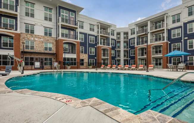 our apartments offer a swimming pool in front of our building at The Bella at Westchester, Virginia