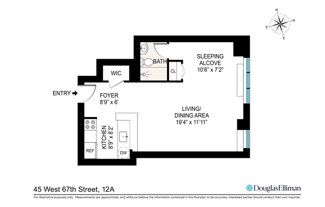 1 bed, 1 bath, $4,500, Unit 12A